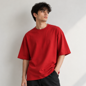 red oversized cotton tshirt